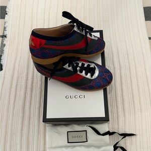 Gucci Red and Blue Patterned Sneakers size 36.5